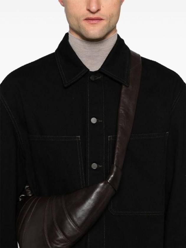 Twisted Sleeve Boxy Over Long Sleeve Shirt Black - LEMAIRE - BALAAN 3