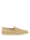 Logo Suede Loafers Beige - TOD'S - BALAAN 1