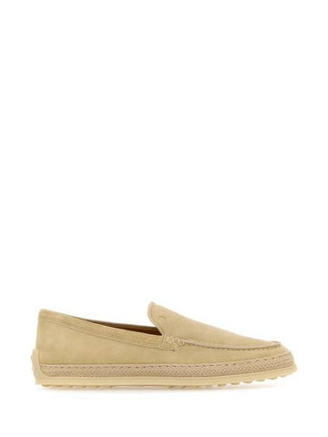 Logo Suede Loafers Beige - TOD'S - BALAAN 1