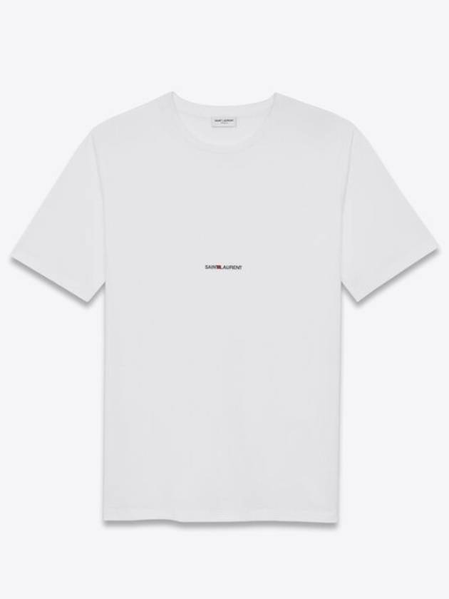 Rive Gauche Short Sleeve T-Shirt White - SAINT LAURENT - BALAAN 4