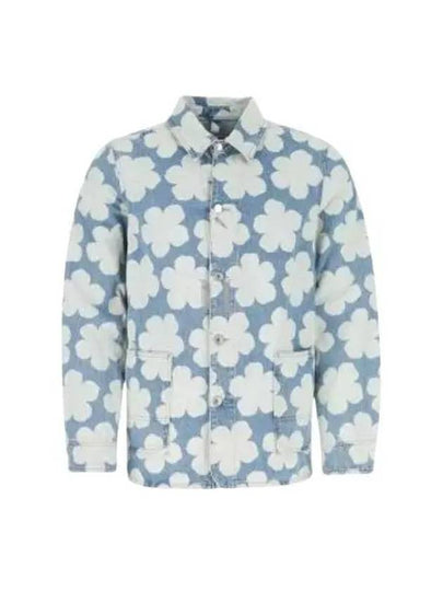 Floral Print Denim Jacket Blue - KENZO - BALAAN 2