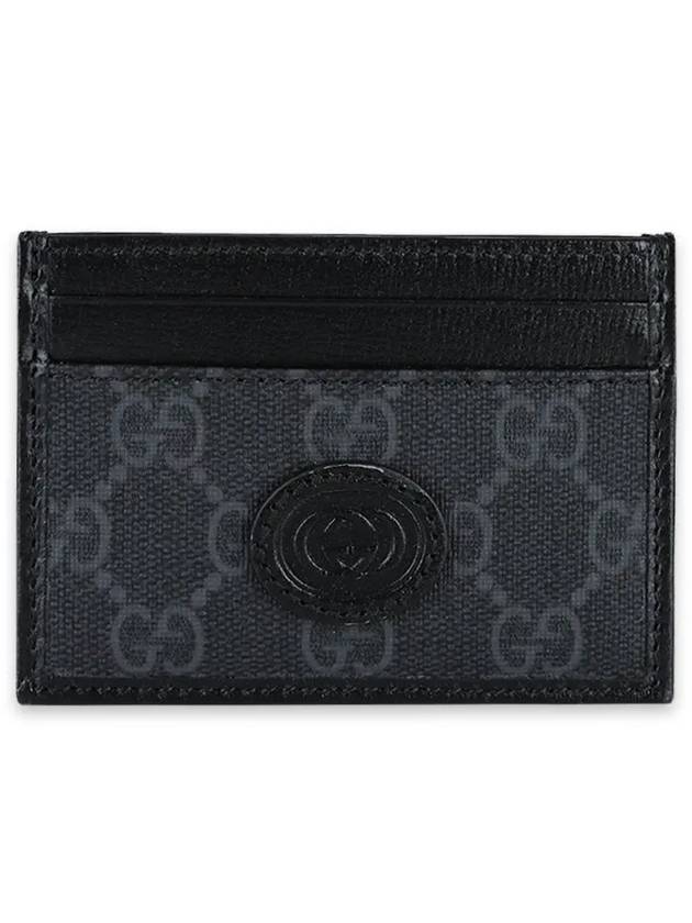 Interlocking G Detail House Logo Card Wallet Black - GUCCI - BALAAN 3