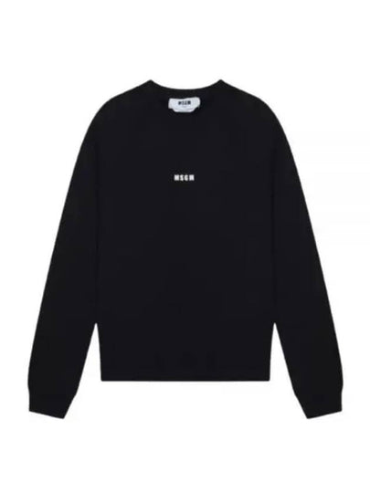 Micro Logo Print Sweatshirt Black - MSGM - BALAAN 2