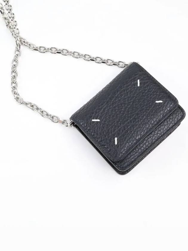 Embroidery Logo Chain Cald Wallet Black - MAISON MARGIELA - BALAAN 5