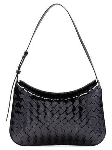 Intrecciato Flap Shoulder Bag Black - BOTTEGA VENETA - BALAAN 1