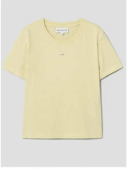 Baby Fox Patch Baby Short Sleeve T-Shirt Chalk Yellow - MAISON KITSUNE - BALAAN 2