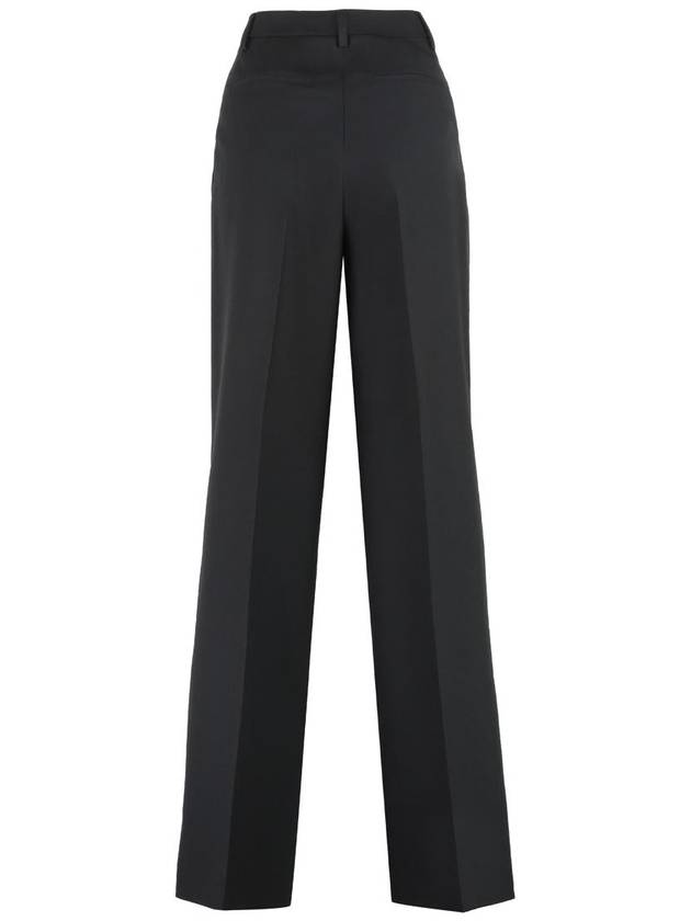 High Waist Wool Wide Pants Black - BURBERRY - BALAAN 3