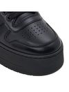 Downtown Bold Leather Low Top Sneakers Black - PRADA - BALAAN 10