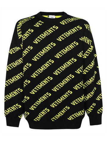 Monogram Logo Knit Top Black - VETEMENTS - BALAAN 1