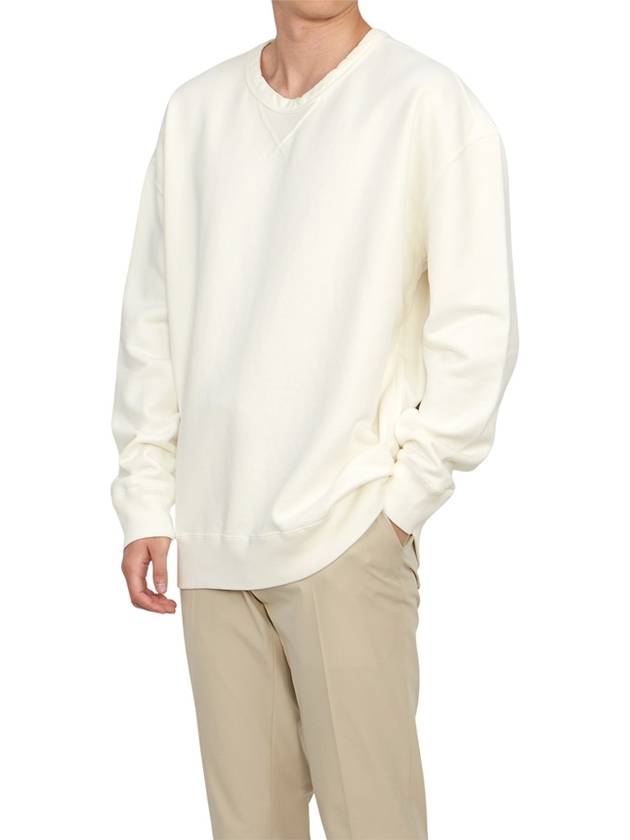 Garment Dyed Cotton Jersey Sweatshirt White - TEN C - BALAAN 5