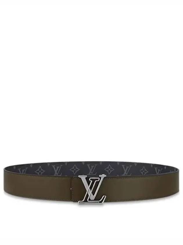 Men's LV Line Reversible Leather Belt Black Khaki - LOUIS VUITTON - BALAAN 5