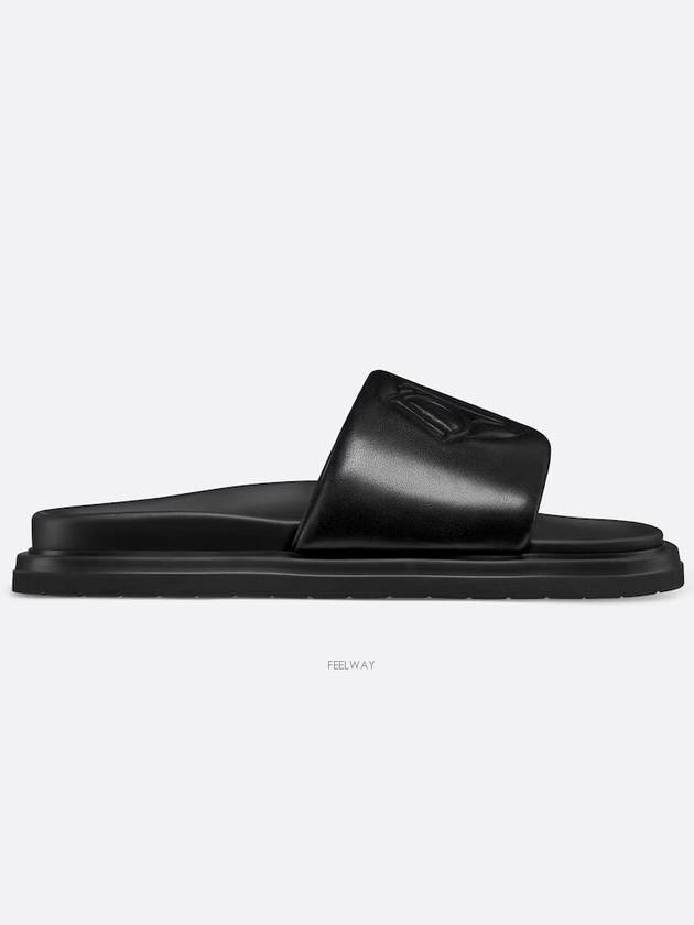 Aqua Quilted Smooth Calfskin Sandal Black - DIOR - BALAAN 5