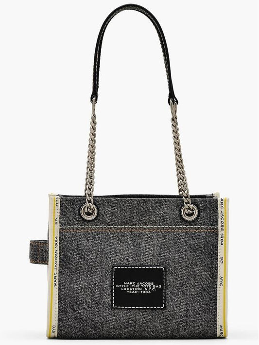 Denim Chain The Small Tote Black Wash 2F4HTT029H05 965 - MARC JACOBS - BALAAN 2