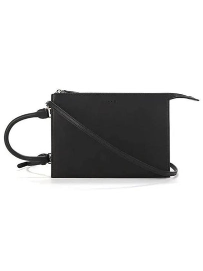 Trace Logo Small Leather Shoulder Bag Black - JIL SANDER - BALAAN 2