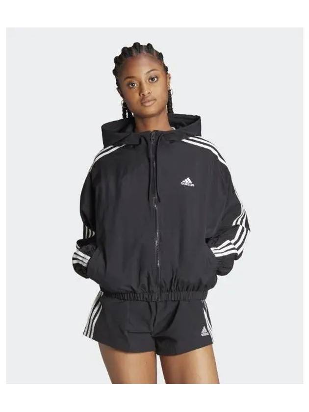 Essentials 3S Woven Windbreaker Black - ADIDAS - BALAAN 2