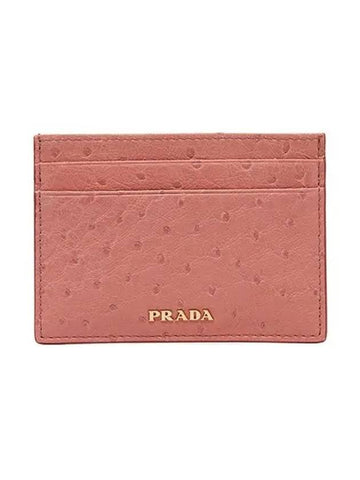 Logo Card Wallet Pink - PRADA - BALAAN 1