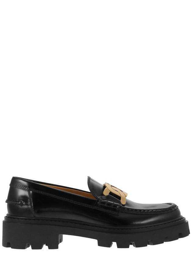 Women's Kate Metal Chain Leather Loafers Black - TOD'S - BALAAN 2