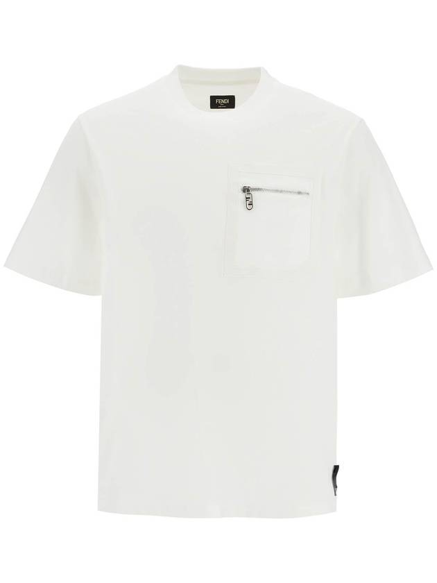 FF Logo Pocket Short Sleeve T-Shirt White - FENDI - BALAAN 2