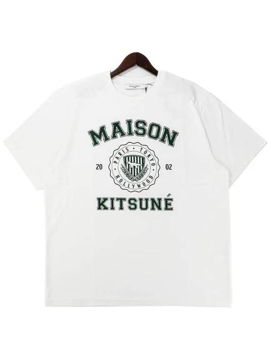 Men s short sleeve t shirt KM00143KJ0105 OFF WHITE 271909 - MAISON KITSUNE - BALAAN 1