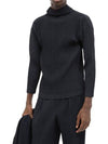 High Neck Pleated Turtleneck Black - ISSEY MIYAKE - BALAAN 4