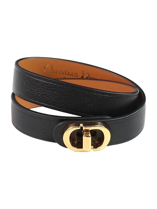 30 Montaigne Leather Bracelet Black - DIOR - BALAAN 2