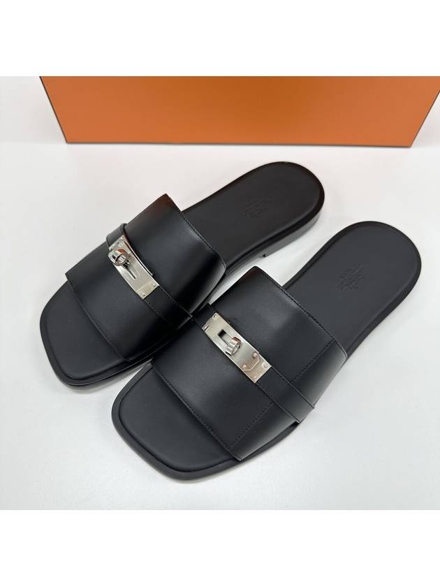 Gabriel Kelly Buckle Sandals Slippers Black H231739ZH02 42 5 - HERMES - BALAAN 3