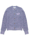 Handwriting Comfort Cardigan Lilac - MAISON KITSUNE - BALAAN 2