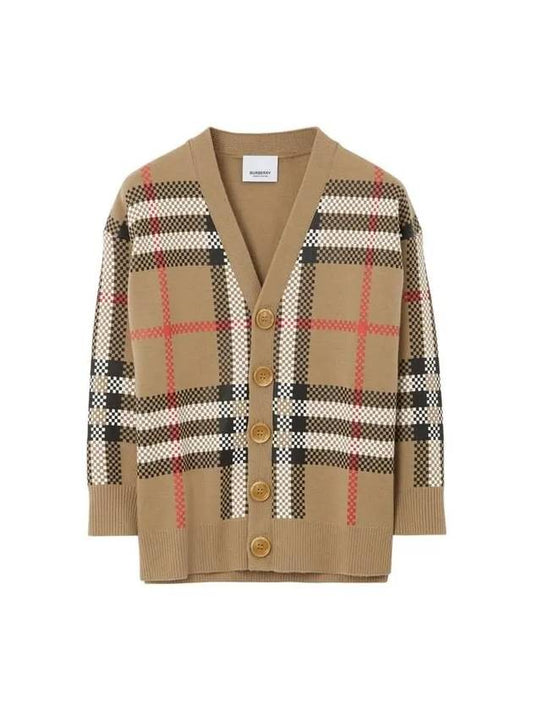 Kids Check Wool Cardigan 8068399 A7028 10A 14A - BURBERRY - BALAAN 1