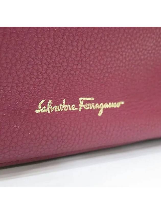 Ferragamo 21 F216 Purple Leather Gancini Logo AMY Shoulder Bag - SALVATORE FERRAGAMO - BALAAN 4