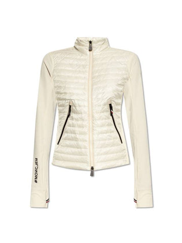 Women's Grenoble Patch Logo Zip-Up Cardigan White - MONCLER - BALAAN 1