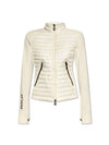 Women's Grenoble Patch Logo Zip-Up Cardigan White - MONCLER - BALAAN 1