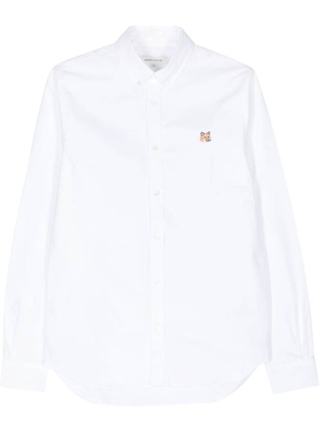 Fox Head Embroidery Long Sleeve Shirt White - MAISON KITSUNE - BALAAN 3