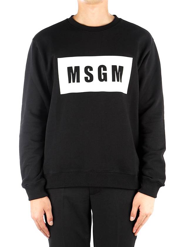 Box Logo Cotton Sweatshirt Black - MSGM - BALAAN 2