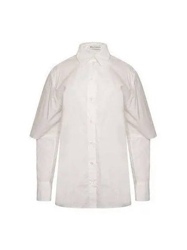 Women s Cutout Sleeve Long Shirt White SH0204 PG0587 - JW ANDERSON - BALAAN 1