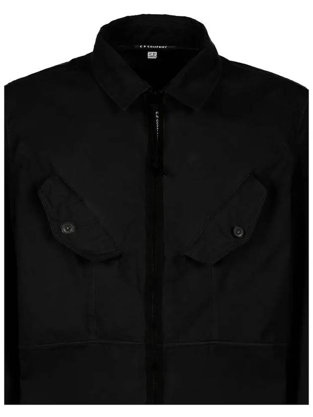 Men's Lens Wappen Two Pocket Zip Up Shirt Jacket Black - CP COMPANY - BALAAN 5