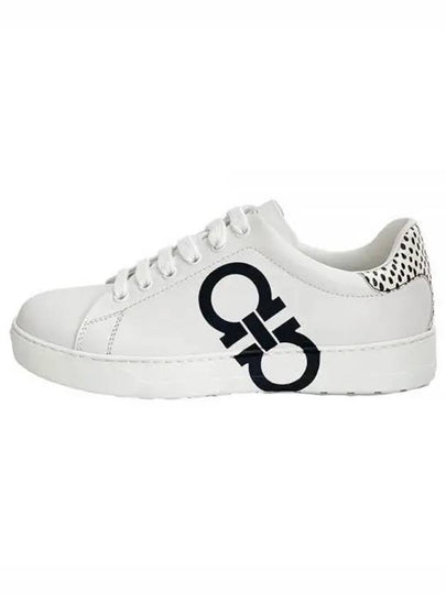 Gancini Low Top Sneakers White - SALVATORE FERRAGAMO - BALAAN 2