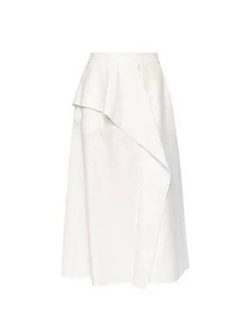 Women s Ruffled Midi Skirt White TG0105X U2012P - AGNONA - BALAAN 1