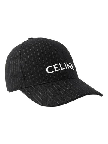 Flannel Ball Cap Black - CELINE - BALAAN 1