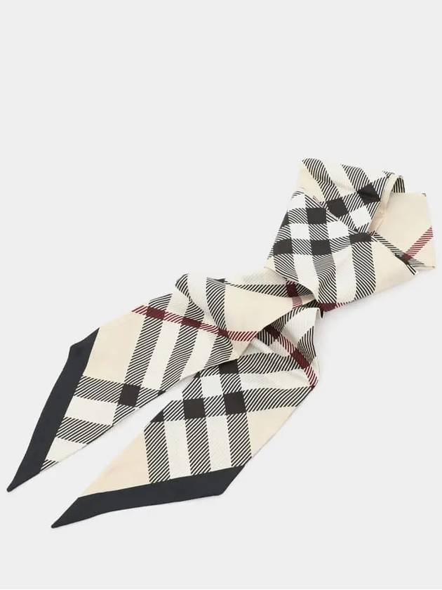 Skinny Check Silk Scarf Beige - BURBERRY - BALAAN 4