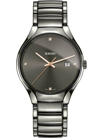 Rado True Diamonds Quartz Crystal Grey Dial Men's Watch R27239712 - RADO - BALAAN 1