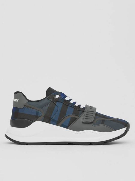 Check Velcro Low Top Sneakers Blue Black - BURBERRY - BALAAN 2