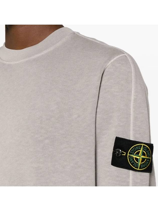 Garment Dyed Malfile Crewneck Sweatshirt Grey Heather - STONE ISLAND - BALAAN 6