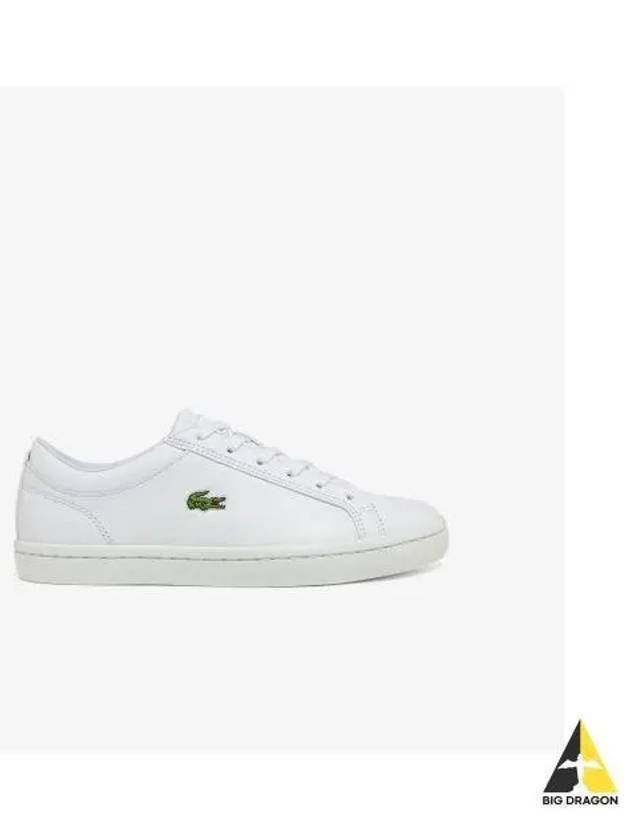 Women s Straight Set Leather Sneakers White - LACOSTE - BALAAN 1