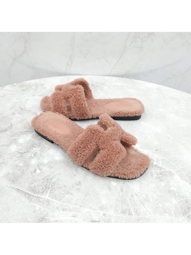 Lux You 37 Shearling Oran Sandal Slippers - HERMES - BALAAN 3