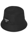 Triangle Logo Re-nylon Bucket Hat Black - PRADA - BALAAN 2