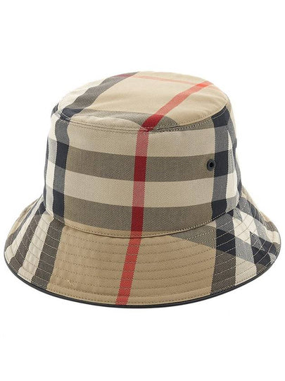 Check Cotton Blend Bucket Hat Beige - BURBERRY - BALAAN 2