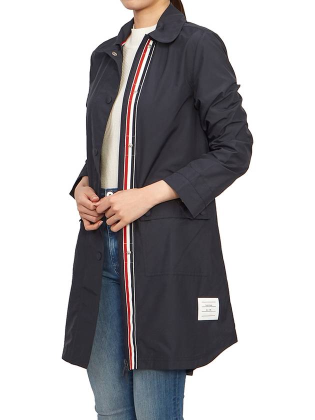 Military Ripstop Round Collar Over Pea Coat Navy - THOM BROWNE - BALAAN 6