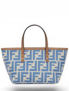 Roll FF Jacquard Small Tote Bag Blue - FENDI - BALAAN 3