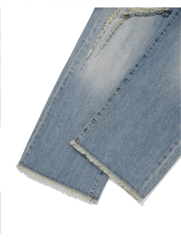 Destroyed Wide JeansMid Blue Destroyed Wide Jeans Mid Blue - PHOS333 - BALAAN 5