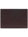 Stripe Note Compartment Pebble Grain Leather Card Wallet Dark Brown - THOM BROWNE - BALAAN 5